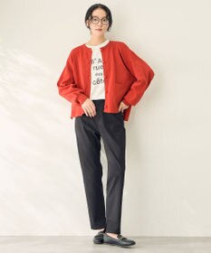 ANY スウェットライクニットカーディガン