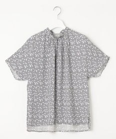 23区 S 【洗える】ライトバックサテンアムンゼン ハウンドトゥース プリント ブラウス