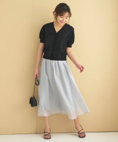 Feroux 【洗える】シアーギャザーフレア スカート