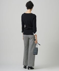 ICB ハウンドトゥースツイード ワイドストレートパンツ