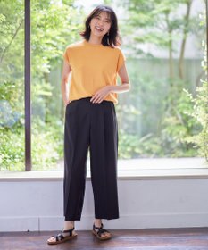 ANY 【UVケア/接触冷感/アンチピリング】クールタッチフレンチスリーブニット