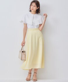 組曲 L ステッチストライプドビー フレアスカート