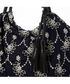 UNBILLION カシュカシュ cachecache / 花刺繍メッシュハンドルトートバッグ