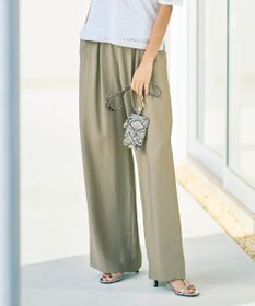 自由区 【SHIHOさん着用・ご好評アイテム・新色追加・セットアップ対応】エアリーツイルワイド パンツ ［新色］ライトベージュ