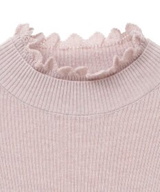 earth music&ecology レーシーハイネックリブプルオーバー