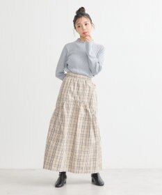 earth music&ecology レーシーハイネックリブプルオーバー