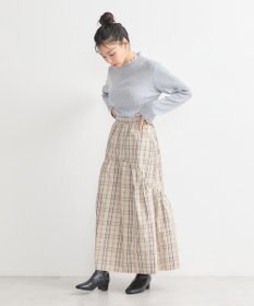 earth music&ecology レーシーハイネックリブプルオーバー