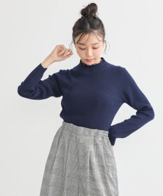 earth music&ecology レーシーハイネックリブプルオーバー