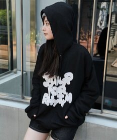 WEGO 【ユニセックス着用ITEM/MLサイズ展開】メッシュロゴジップパーカー