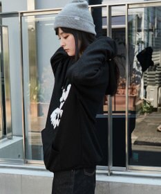 WEGO 【ユニセックス着用ITEM/MLサイズ展開】メッシュロゴジップパーカー