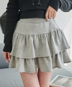 WEGO 【ウエストゴム】スウェットフリルスカパン