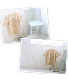 Mother garden しろたん Tシャツ 半袖  《KANAWAN柄》 ベージュ色　S/M/L/XL レディース メンズ ユニセックス 男女兼用  かわいい キャラクター 半袖Ｔシャツ マザーガーデン   父の日 父の日ギフト