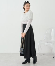 earth music&ecology ＳＥＴ２点ケープ＋リブニットプルオーバー