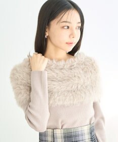 earth music&ecology ＳＥＴ２点ケープ＋リブニットプルオーバー