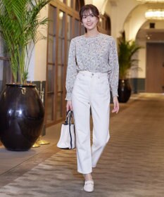 Tiaclasse 【洗える】2WAY花柄ブラウス