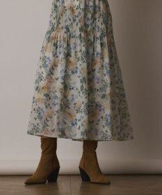 GRACE CONTINENTAL フラワープリントカフタンドレス