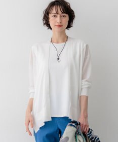 23区 L 【先行予約】シャイニーシアー フロントオープン カーディガン