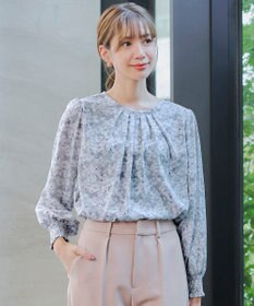 Tiaclasse 【洗える】2WAY花柄ブラウス