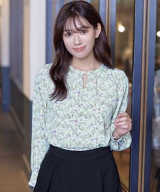 Tiaclasse 【洗える】2WAY花柄ブラウス