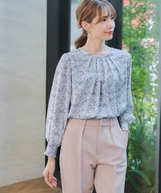 Tiaclasse 【洗える】2WAY花柄ブラウス