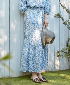 23区 S 【SLOW/一部店舗限定】ボタニカルプリント スカート