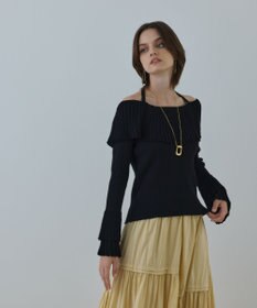 GRACE CONTINENTAL アイレットフレアニットトップ