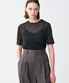 uncrave トリコットシフォン ハーフスリーブカットソー