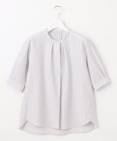 J.PRESS LADIES S 【イージーケア】ストライプジャージー バンドカラー カットソー