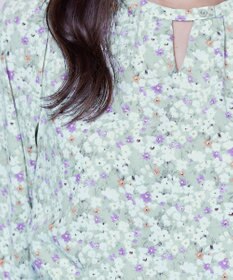Tiaclasse 【洗える】2WAY花柄ブラウス