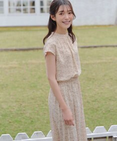 Tiaclasse 【洗える】花柄フレンチスリーブワンピース