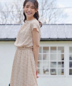 Tiaclasse 【洗える】花柄フレンチスリーブワンピース