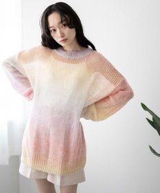 WEGO グラデーションメッシュニット