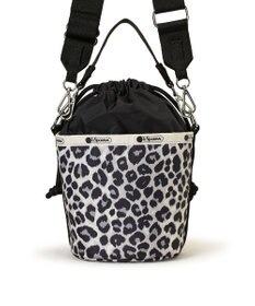 LeSportsac SM DRAWSTRING BUCKET/ニュートラルレオパード/ブラック