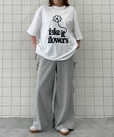 WEGO fake　it　flowersビッグT