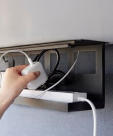 tower デスク下天板ケーブルラック タワー ロング ブラック