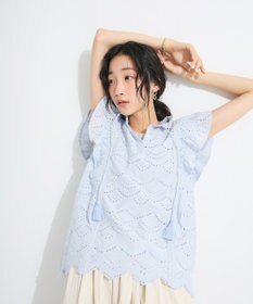 CRAFT STANDARD BOUTIQUE インド綿フリル使いシフリーブラウス