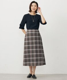 J.PRESS LADIES L 【洗える】シアーチェック スカート