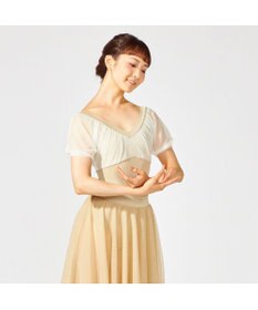 Chacott ドレープスリーブレオタード