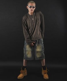 WEGO 【ユニセックス着用ITEM】MA55IVE　コールドダイスウィッチングロゴT（LS）