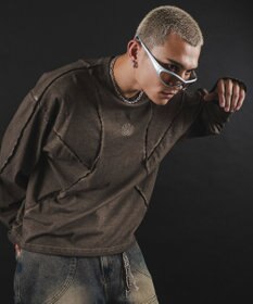 WEGO 【ユニセックス着用ITEM】MA55IVE　コールドダイスウィッチングロゴT（LS）