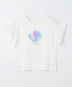 ANY KIDS 【綿100%】ひんやり フリル袖 もしゃもしゃTシャツ