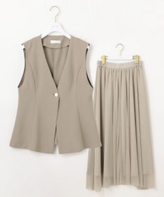 ANY SIS 【スタイリストコラボ】ジレ×ラメチュールスカート セットアップ