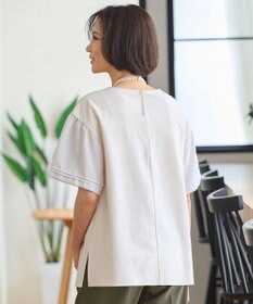 自由区 【WEB限定カラーあり】【UVカット・吸水速乾・洗える】ツイストプレーンラッフルスリーブ カットソー