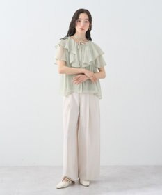 earth music&ecology チョーカー付き楊柳ラッフルブラウス