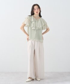 earth music&ecology チョーカー付き楊柳ラッフルブラウス