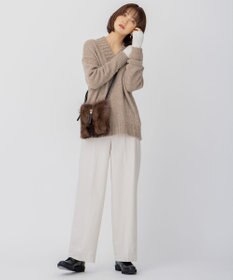 23区 【洗える】ブークレ Vネック ニット