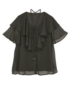 earth music&ecology チョーカー付き楊柳ラッフルブラウス