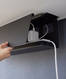 tower デスク下天板ケーブルラック タワー ロング ブラック