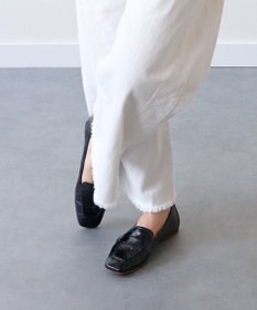 FABIO RUSCONI】スクエアトウサケットフラットローファー / INTER FABIO RUSCONI】スクエアトウサケットフラットローファー / INTER