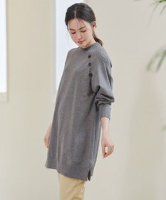 Tiaclasse 【安田美沙子さん着用・選べる2type・新色追加】ボタンニットチュニック